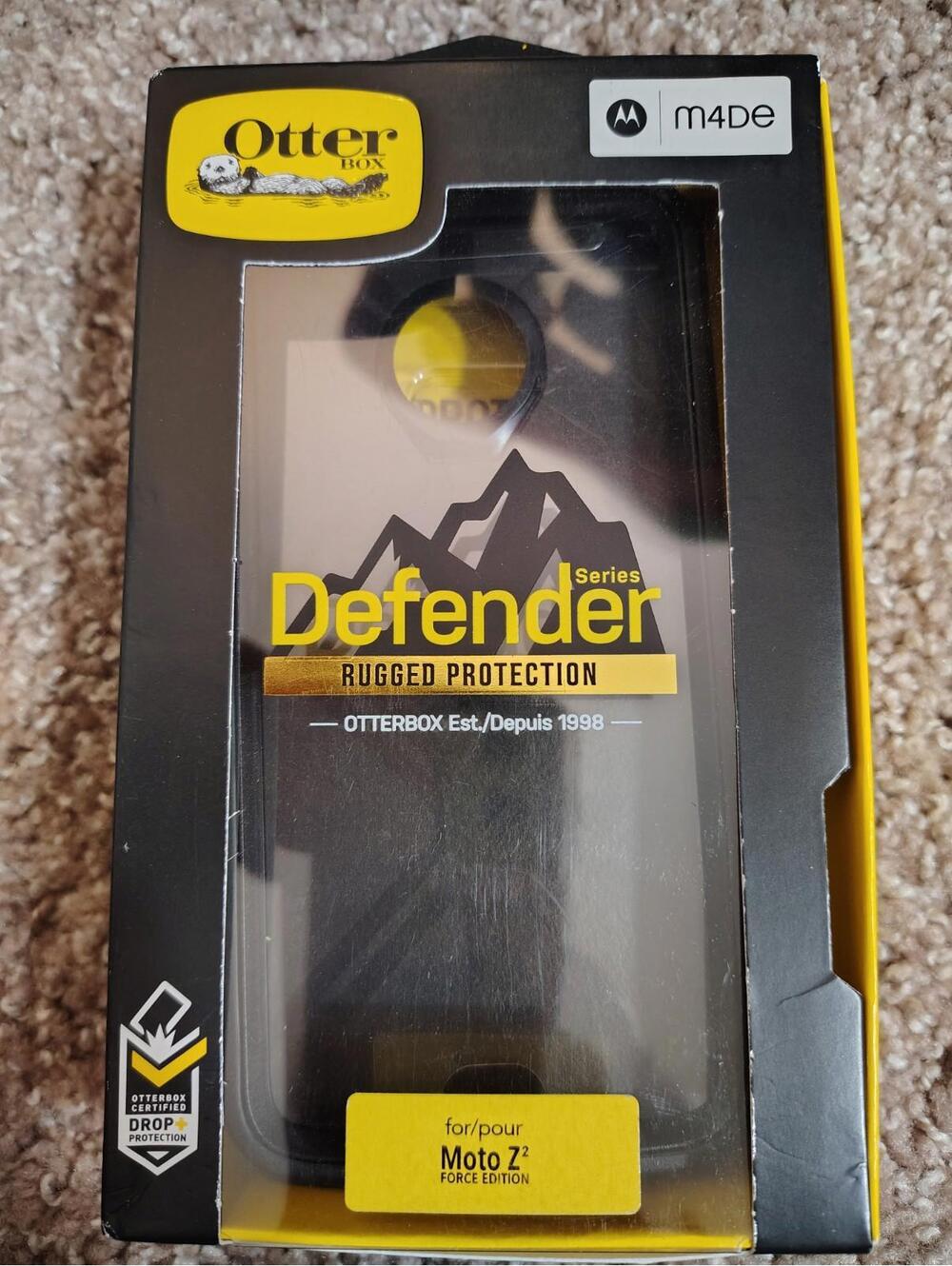 Original Black OtterBox Defender Series Case Moto Z Force No Belt Clip/Holster